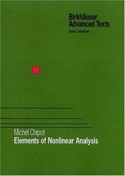 Cover of: Elements of Nonlinear Analysis (Birkhäuser Advanced Texts / Basler Lehrbücher)