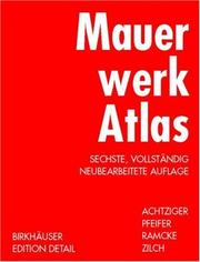 Cover of: Mauerwerk Atlas (Konstruktionsatlanten)