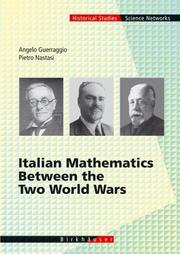 Cover of: Italian mathematics between the two world wars