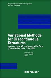 Cover of: Variational Methods for Discontinuous Structures: International Workshop in Villa Erba (Cernobbio), Italy, July 2001 (Progress in Nonlinear Differential Equations and Their Applications)