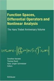 Cover of: Function Spaces, Differential Operators and Nonlinear Analysis: The Hans Triebel Anniversary Volume