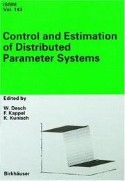 Cover of: Control and Estimation of Distributed Parameter Systems | 