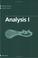 Cover of: Analysis I