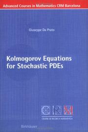 Cover of: Kolmogorov Equations for Stochastic PDEs (Advanced Courses in Mathematics - CRM Barcelona) by Giuseppe Da Prato