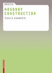 Cover of: Basics Masonry Construction (Basics)