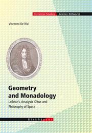 Cover of: Geometry and Monadology (Leibniz's Analysis Situs and Philosophy of Space) (Science Networks. Historical Studies)