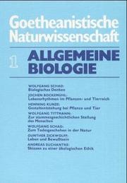 Cover of: Goetheanistische Naturwissenschaft
