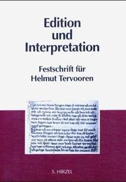 Cover of: Edition und Interpretation: neue Forschungsparadigmen zur mittelhochdeutschen Lyrik : Festschrift Helmut Tervooren