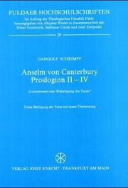 Cover of: Anselm von Canterbury, Proslogion II-IV: Gottesbeweis oder Widerlegung des Toren?