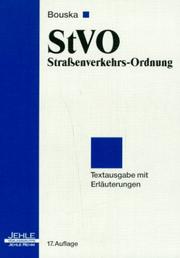 Cover of: StVO, Strassenverkehrs-Ordnung by Germany