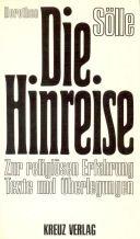 Cover of: Die Hinreise: Zur religiosen Erfahrung : Texte u. Uberlegungen