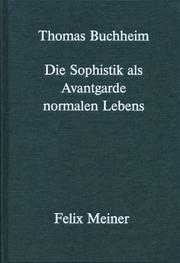 Cover of: Die Sophistik als Avantgarde normalen Lebens
