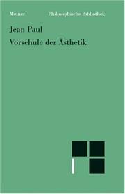 Cover of: Vorschule der Ästhetik