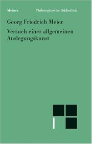 Cover of: Versuch einer allgemeinen Auslegungskunst