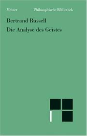 Cover of: Die Analyse des Geistes by Bertrand Russell