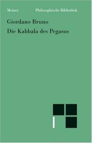 Cover of: Die Kabbala des Pegasus by Giordano Bruno