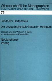 Cover of: Die Unzugänglichkeit Gottes im Heiligtum by Friedhelm Hartenstein
