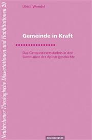 Cover of: Gemeinde in Kraft by Ulrich Wendel