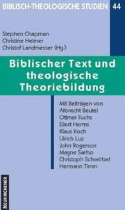 Cover of: Biblischer Text und theologische Theoriebildung
