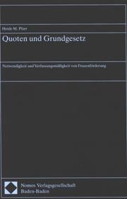 Quoten und Grundgesetz by Heide M. Pfarr