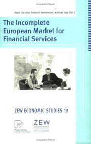 Cover of: The Incomplete European market for financial services | 