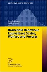 Cover of: Household Behaviour, Equivalence Scales, Welfare and Poverty (Contributions to Statistics)