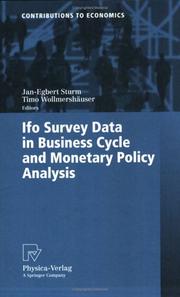 Cover of: Ifo survey data in business cycle and monetary policy analysis | 