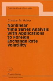 Cover of: Nonlinear time series analysis with applications to foreign exchange rate volatility
