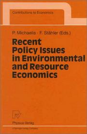 Cover of: Recent policy issues in environmental and resource economics