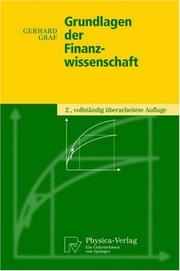 Cover of: Grundlagen der Finanzwissenschaft (Physica-Lehrbuch)