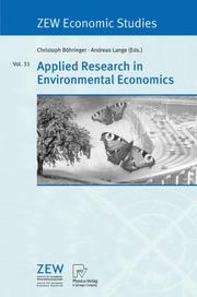 Cover of: Applied Research in Environmental Economics (ZEW Economic Studies)