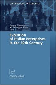 Cover of: Evolution of Italian Enterprises in the 20th Century (Contributions to Economics)