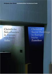 Cover of: Architekturführer: christliche Sakralbauten in Europa seit 1950 = Architectural guide : Christian sacred buildings in Europe since 1950