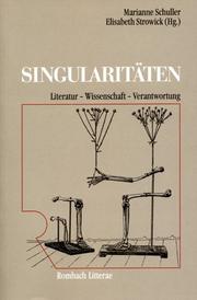 Cover of: Singularitäten: Literatur, Wissenschaft, Verantwortung