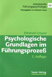 Cover of: Psychologische Grundlagen im Führungsprozeß.