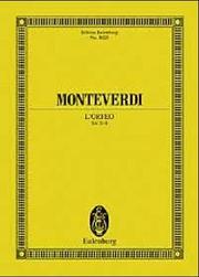 Cover of: L'Orfeo: SV 318