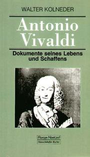 Cover of: Antonio Vivaldi by Walter Kolneder