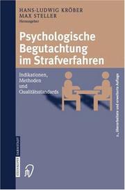 Cover of: Psychologische Begutachtung im Strafverfahren: Indikationen, Methoden, Qualitätsstandards