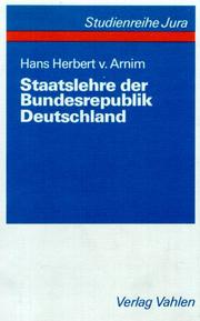 Cover of: Staatslehre der Bundesrepublik Deutschland