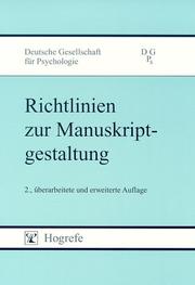 Cover of: Richtlinien zur Manuskriptgestaltung