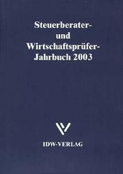 Cover of: Steuerberater- und Wirtschaftsprüfer- Jahrbuch 2003.