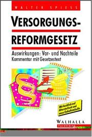 Cover of: Versorgungsreformgesetz: Kurzkommentar mit Gesetzestext