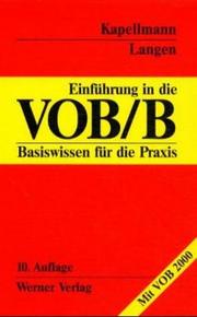 Einführung in die VOB/B by Klaus Dieter Kapellmann, Klaus D. Kapellmann, Werner Langen