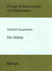 Cover of: Die Weber by G. Hauptmann