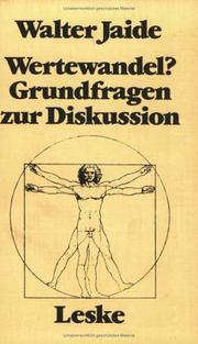 Cover of: Wertewandel?: Grundfragen zu einer Diskussion