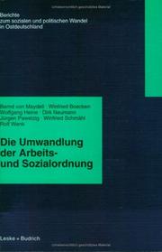 Cover of: Die Umwandlung der Arbeits- und Sozialordnung