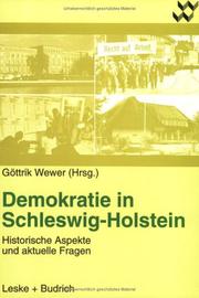 Cover of: Demokratie in Schleswig-Holstein: historische Aspekte und aktuelle Fragen