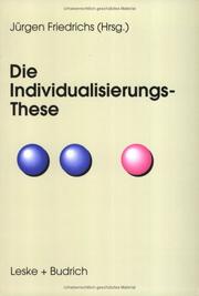 Cover of: Die Individualisierungs-These