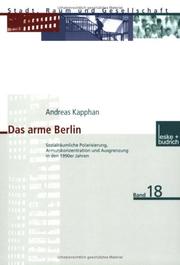Cover of: Das arme Berlin: sozialräumliche Polarisierung, Armutskonzentration und Ausgrenzung in den 1990er Jahren