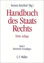Cover of: Handbuch des Staatsrechts der Bundesrepublik Deutschland